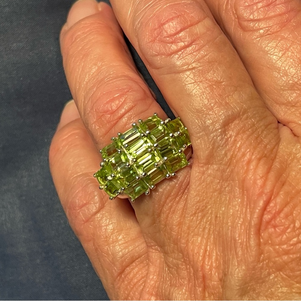 Peridot and Silver Ring